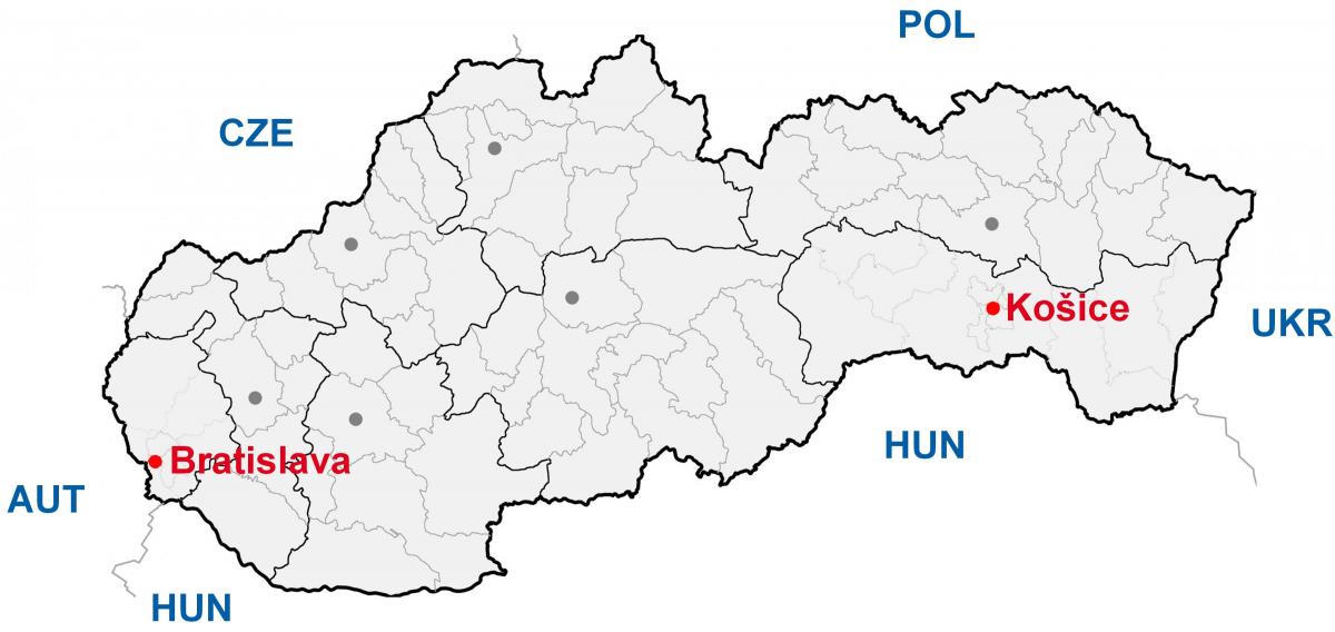 kaart van kosice Slowakije