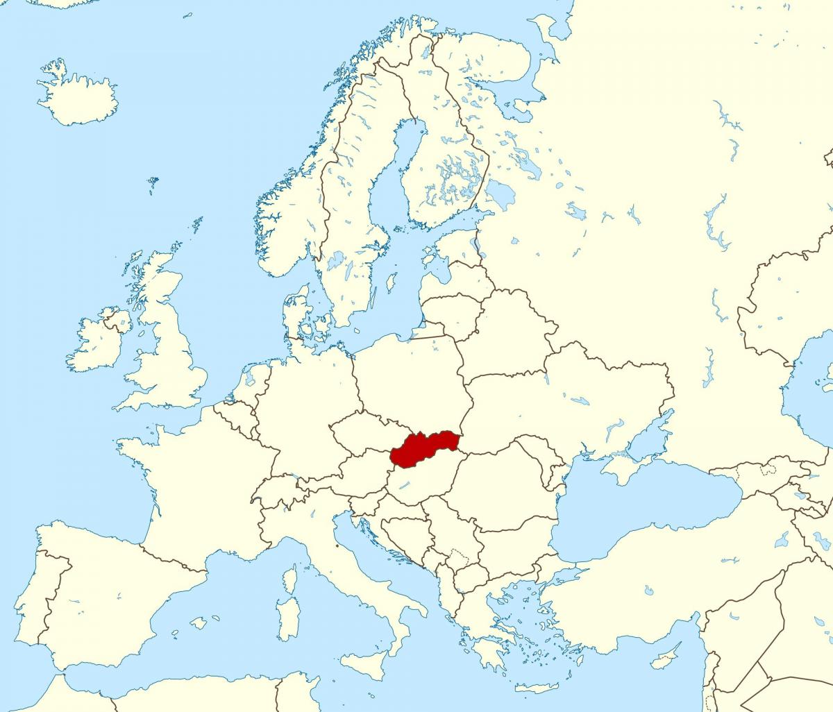 kaart van Slowakije kaart europa