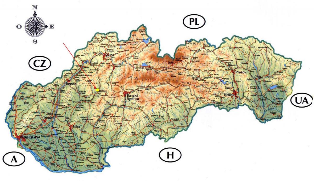 kaart van Slowakije kastelen
