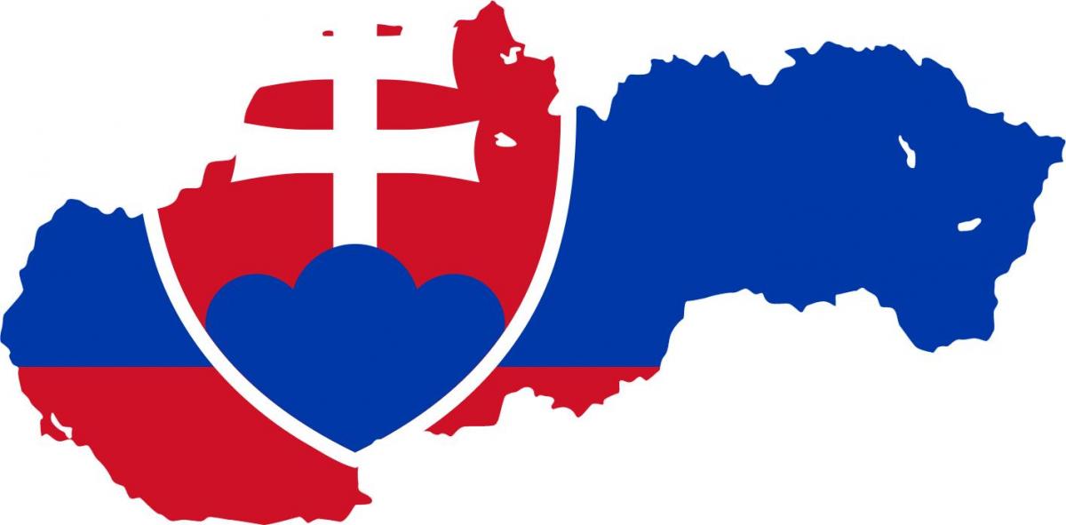 kaart van Slowakije vlag