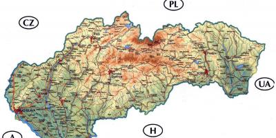 Gedetailleerde kaart van Slowakije