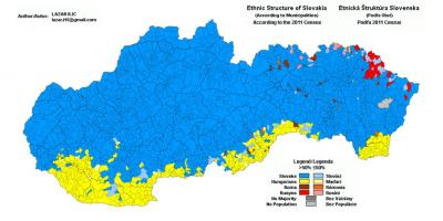 Kaart van Slowakije etnische