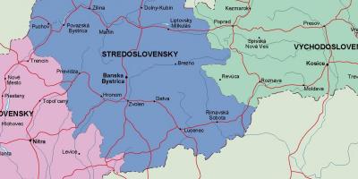 Kaart van Slowakije politieke