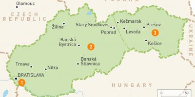 Kaart van Slowakije regio ' s