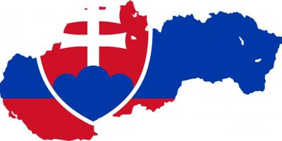 Kaart van Slowakije vlag